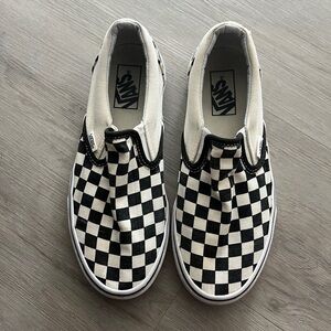 Vans Black and White Checkered Slip-On Sneakers